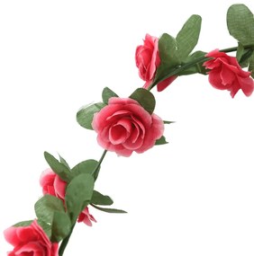 Grinaldas de flores de Natal 6 pcs 250 cm vermelho