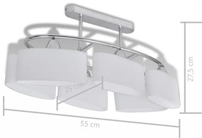 Candeeiro teto com abajures de vidro elipsoides 4 pcs E14