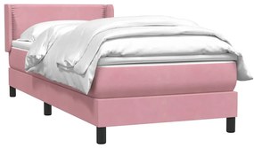 Cama com molas/colchão 80x220 cm veludo rosa