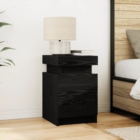 Cômoda de Canto com Luzes LED Carvalho Preto 35x39x55 cm