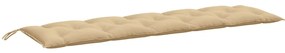 Almofadões banco jardim 2pcs 180x50x7 cm mesclado tecido bege