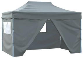 Tenda dobrável profissional festas 4 paredes 3x4m aço antracite