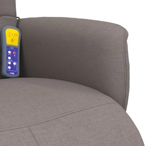 Cadeira massagens reclin. c/ apoio pés tecido cinza-acastanhado