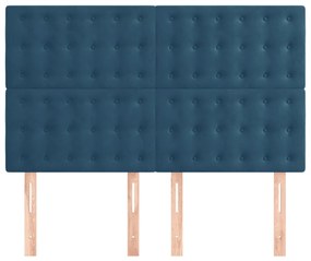 Cabeceira de cama 4 pcs veludo 72x5x78/88 cm azul-escuro
