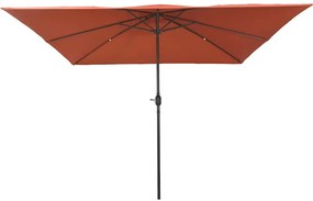 Guarda-sóis e Sombrinhas VidaXL Terracota Poliéster, Metal Grande