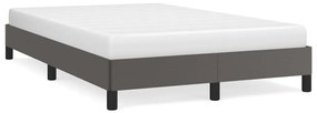 vidaXL Estrutura de cama sem colchão 120x190cm couro do falso cinzento