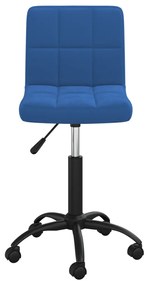 Cadeira de escritório giratória veludo azul