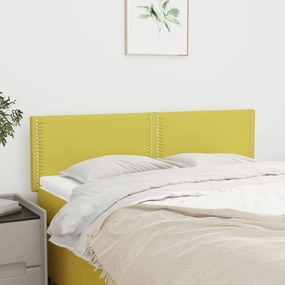 vidaXL Cabeceira de cama 2 pcs tecido 72x5x78/88 cm verde