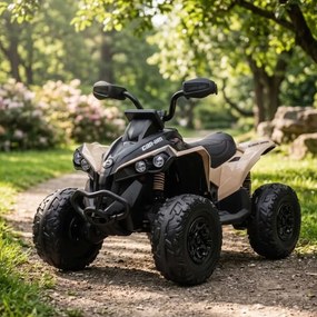 Moto 4 elétrica para crianças 1 a 5 anos, 24V 4x4  Can-Am Renegade Caqui