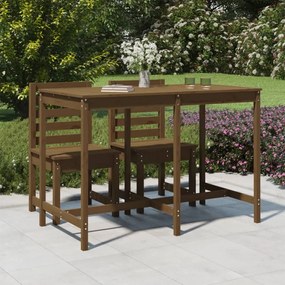 vidaXL Mesa de jardim 159,5x82,5x110 cm pinho maciço castanho-mel
