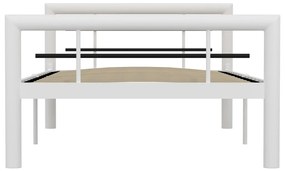 Estrutura de cama 90x200 cm metal branco e preto