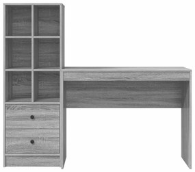 Escrivaninha com Armazenamento Cinzento Sonoma Aglomerado