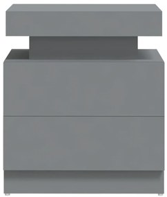 Mesa de cabeceira 45x35x52 cm contraplacado cinzento