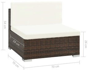 Conjunto de Sofás Lounge Cuba para Jardim - Vime Castanho - Design Nat