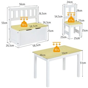 Conjunto de penteadeira e cadeira infantil com espelhos removíveis e 4 compartimentos de armazenamento - rosa
