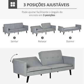 Sofá-Cama Mary - Cinzento - Design Nórdico