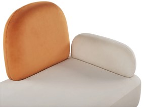 Chaise-longue com encosto à direita em veludo branco ARCEY Beliani