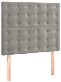 Estrutura de cama sem colchão 120x200 cm veludo cinzento-claro