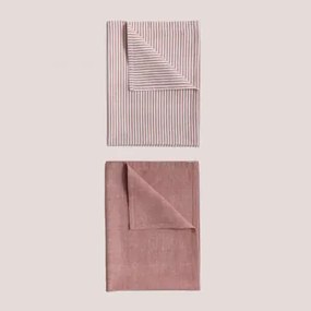 Conjunto De 2 Panos De Cozinha Em Algodão Gabrail Rosa De Cinzas - Sklum
