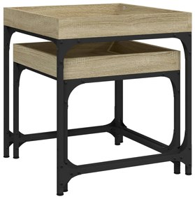 Mesas de apoio 2 pcs derivados de madeira carvalho sonoma