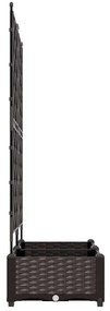 Jardineira com Treliça 2 pcs Castanho 80x40x125.5 cm