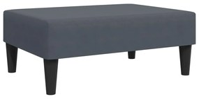 2 pcs conjunto de sofás com almofadas veludo cinzento-escuro