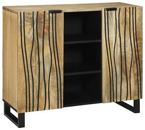vidaXL Buffet 90x33.5x75 cm - Madeira Maciça de Manga
