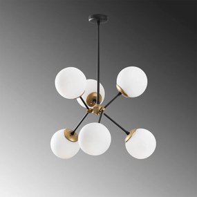 Candeeiro Suspenso Gondol – Preto e Branco – 55 x 55 cm