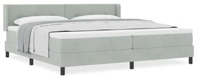 Cama Box Spring vidaXL com Colchão Cinza Claro 200x200 cm Veludo