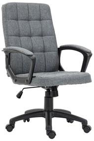 Vinsetto Cadeira Escritório Cadeira de Escritório Operativa Giratória Cinza Moderna Altura Ajustável Apoio Braços 59x63x96-105,5 cm | Aosom Portugal