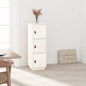 vidaXL Aparador alto 34x40x108,5 cm pinho maciço branco
