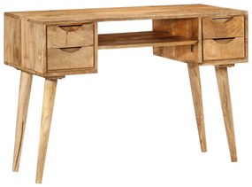 vidaXL Secretária com gavetas 110x47x76 cm madeira de mangueira maciça