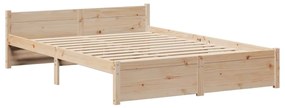 Estrutura de cama com cabeceira 160x200 cm pinho maciço