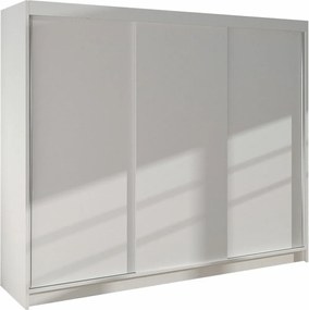 Roupeiro Closico 159, Branco, 215x200x58cm, 150 kg, Portas para roupeiro: Deslizante, Número de prateleiras: 9, Número de prateleiras: 9