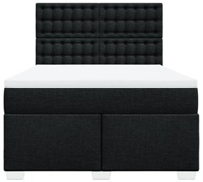 Cama com molas/colchão 140x200 cm tecido preto