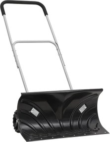 vidaXL Pá de neve com pega extensível lâmina 66 cm aço preto