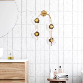 Aplique de Parede Jewel – Dourado Brilhante – 40 x 26 cm