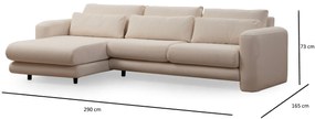 Sofá de Canto Lily – Creme – 290 x 165 cm