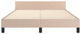 Estrutura cama cabeceira 140x200 cm couro artificial cappuccino