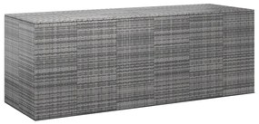 vidaXL Caixa p/ almofadões de jardim 291x100,5x104 cm vime PE cinzento