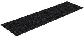 Tapetes de escada adesivos retangulares 15 pcs 76x20 cm preto