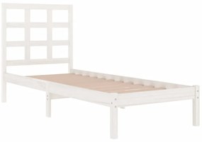 Estrutura de cama solteiro 90x190 cm madeira maciça branco