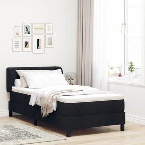 Cama Box Spring vidaXL com Colchão Preto 90x190 cm Tecido