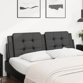 vidaXL Almofadão de cabeceira 152 cm couro artificial preto