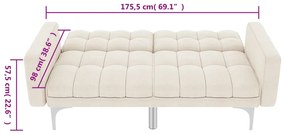 Sofá-cama tecido creme