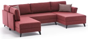 Sofá-Cama de Canto Eris – Vermelho Claret – 300x78x202 cm