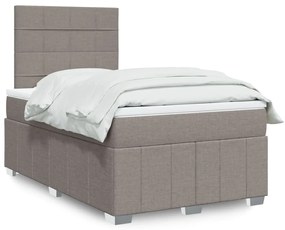 Cama boxspring c/ colchão 120x190cm tecido castanho-acinzentado