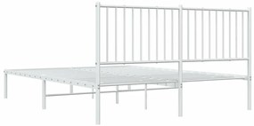 Estrutura de cama com cabeceira 150x200 cm metal branco