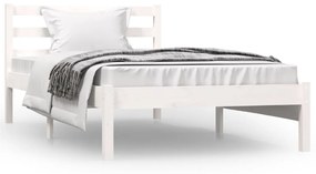 Estrutura de cama pequena solteiro 90x190cm pinho maciço branco