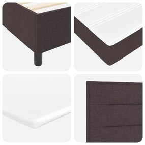 Cama Box Spring com Colchão Marrom Escuro 120x200 cm Tecido